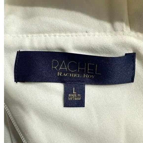 Rachel Rachel Roy Halter Sheath Dress Women's Large White Cold Shoulder NWT - Picture 5 of 8